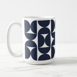 Moderne Navy-Geometrie-15oz-Kaffeetasse Kaffeetasse