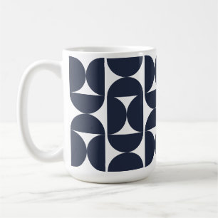 Moderne Navy-Geometrie-15oz-Kaffeetasse Kaffeetasse