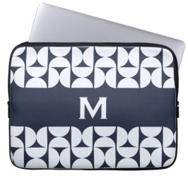 Moderne Navy-Geometrie-Laptop-Hülle 15 Zoll Laptopschutzhülle