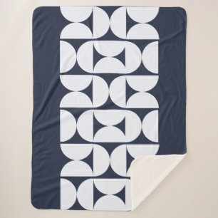 Moderne Navy-Geometrie-Sherpa-Decke Sherpadecke