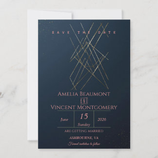 Moderne Navy-Gold-Geometrie-Karte zur Vorabanzeige