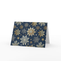 Moderne Navy & Gold Snowflakes individuell gestalt