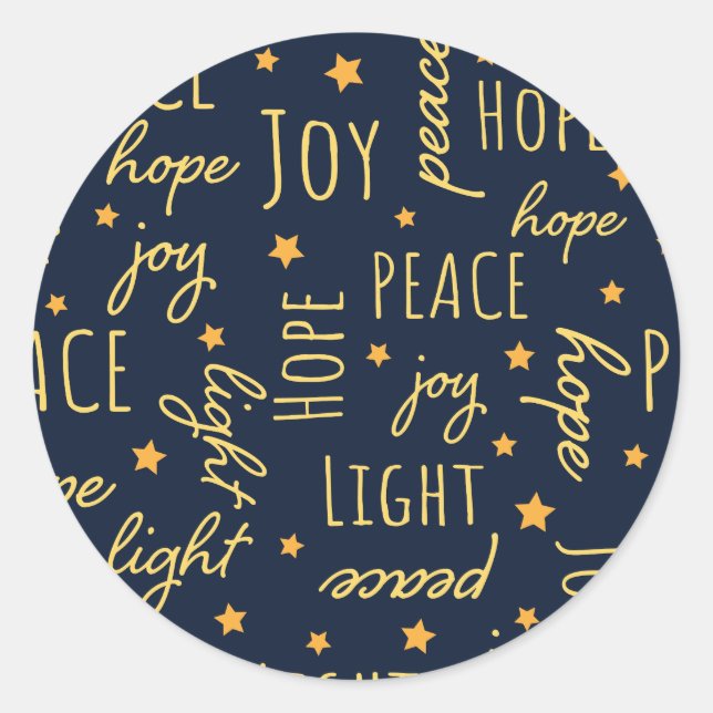 Moderne Navy & Gold-Weihnachtsschrift Runder Aufkleber (Vorderseite)