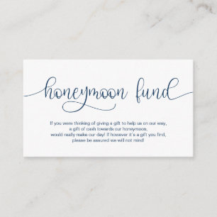 Moderne Navy Handschrift Design, Honeymoon Wish Begleitkarte