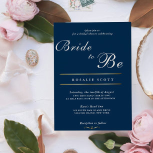 Moderne Navy-Klassiker Braut Bridal Shower Feiertagskarte