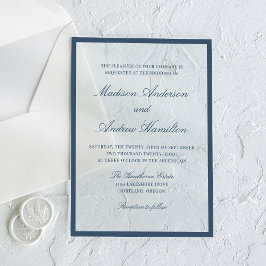 Moderne Navy-Rand-Hochzeit Acryleinladungen
