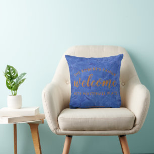 Moderne Navy- und Kupfer-personalisierte Name Kissen