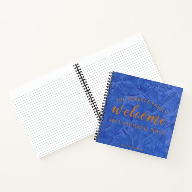 Moderne Navy und Kupfer personalisierte Name Notizbuch (Innenseite)