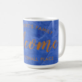 Moderne Navy- und Kupfer-personalisierte Namensadr Kaffeetasse