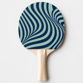 Moderne Navy- und Mintgrün-Psychedelik Tischtennis Schläger