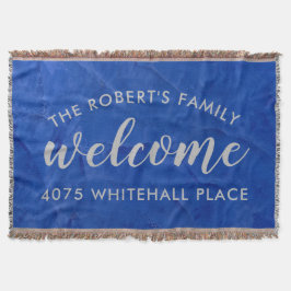 Moderne Navy und personalisierter Name in Silber Decke