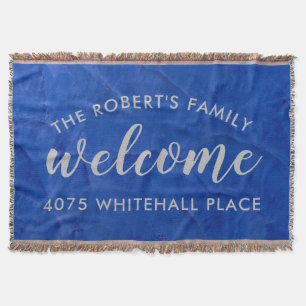 Moderne Navy und personalisierter Name in Silber Decke