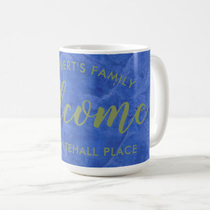 Moderne Navy- und Sage-Personalized Name-Adresse Kaffeetasse