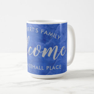 Moderne Navy- und Silber-personalisierte Namensadr Kaffeetasse
