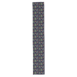 Moderne Navy-Wasserfarben-Botanik-Dekoration mit B Großer Tischläufer