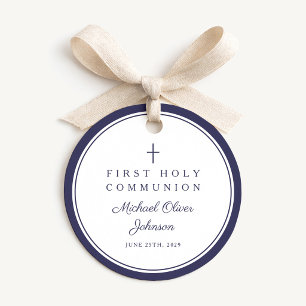 Moderne Navyblau Danke Junge Erstkommunion Geschenkanhänger