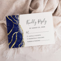 Moderne Navyblau-Gold-Tinte Hochzeit