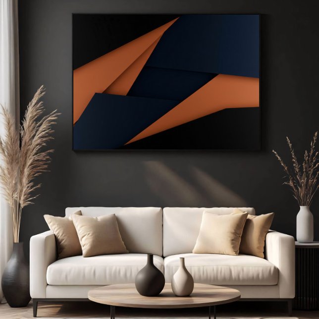 Moderne Navyblau und Kupfergeometrie Poster (Von Creator hochgeladen)
