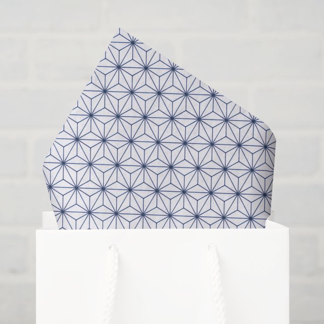 Moderne Navyblaue Geometrische Seidenpapier (Geschenktüte)