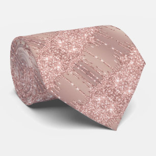 Moderne Neck-Bindung mit Rose-Gold-Blush-Glitzer-T Krawatte
