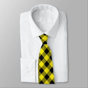 Moderne Neck Tie - Schwarz und Gelb geprüft Krawatte