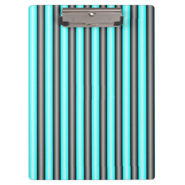 Moderne Neon Blue und Black 3D Metal Effect Stripe Klemmbrett