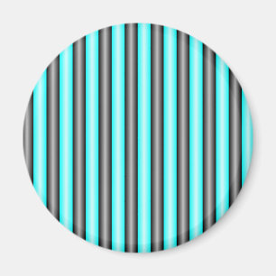 Moderne Neon Blue und Black 3D Metal Effect Stripe Magnet