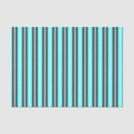Moderne Neon Blue und Black 3D Metal Effect Stripe Seidenpapier