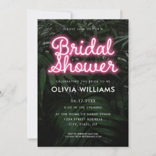 Moderne Neon Bridal Dusche Einladung