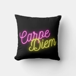 Moderne Neon Carpe Diem Word Art Kissen
