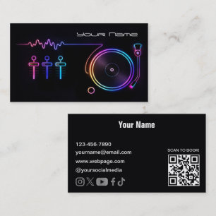 Moderne Neon-DJ-Visitenkarte Visitenkarte