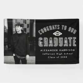 Moderne Neon Foto Graduation Party Banner