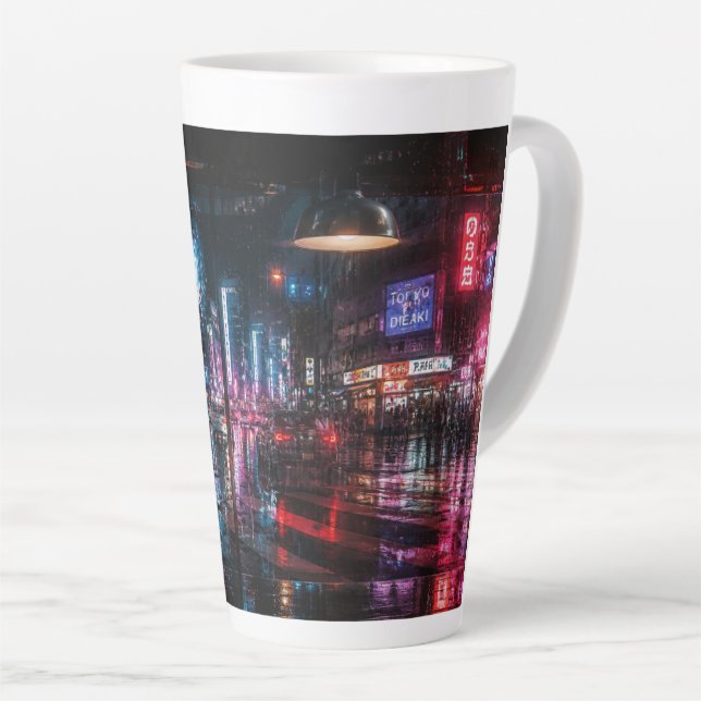 Moderne Neon-Glow-Latte-Mug Milchtasse (Rechte Ecke)