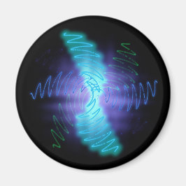 Moderne Neon Glows Sound Waves Magnet