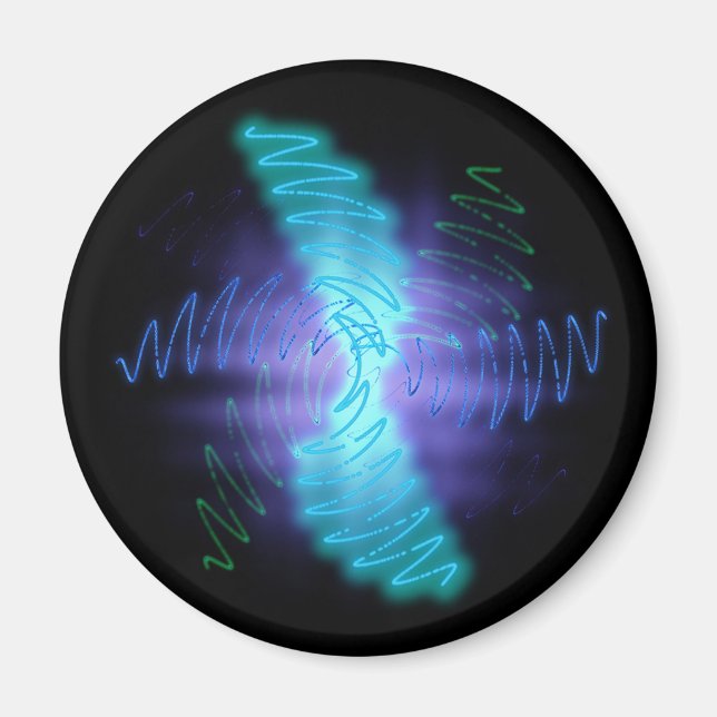 Moderne Neon Glows Sound Waves Magnet (Vorne)
