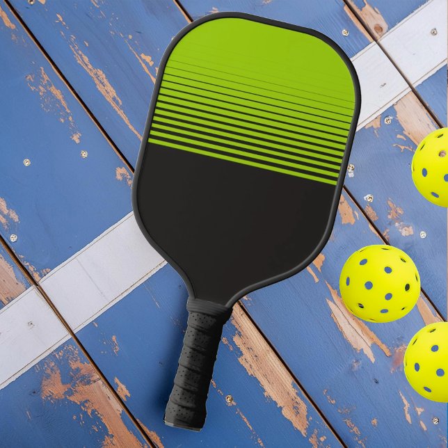 Moderne Neon Green Black Sports Fade Pickleball Schläger (Von Creator hochgeladen)