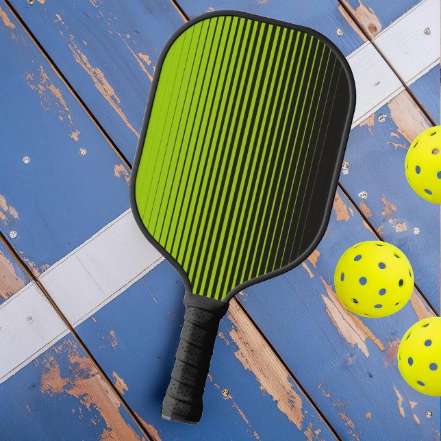 Moderne Neon Green Black Sports Side Fade Pickleball Schläger (Von Creator hochgeladen)