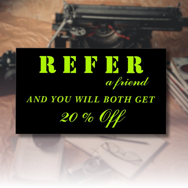 Moderne Neon Limon Black-Referenzkarten (Von Creator hochgeladen)