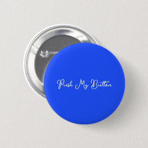 Moderne Neon Massive Blaue Anpassbare Runde Button