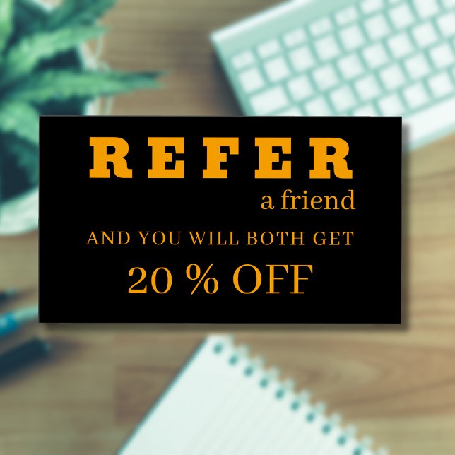 Moderne Neon Orange Black Referenzkarten (Von Creator hochgeladen)