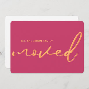 Moderne Neon Pink Helle neue Adresse Moving Ankündigung
