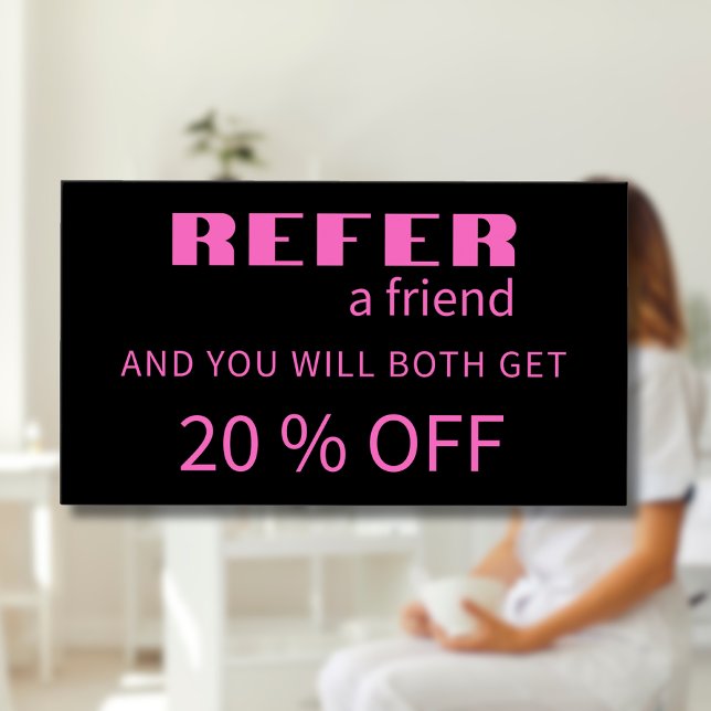 Moderne Neon-Pink-Schwarz-Referenzkarten (Von Creator hochgeladen)