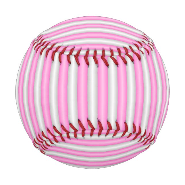 Moderne Neon-Pink-Streifen mit 3D-Effekt Baseball (Vorderseite)