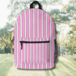 Moderne Neon-Pink-Streifen mit 3D-Effekt Bedruckter Rucksack