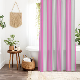 Moderne Neon-Pink-Streifen mit 3D-Effekt Duschvorhang