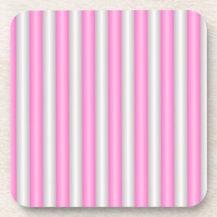 Moderne Neon-Pink-Streifen mit 3D-Effekt Getränkeuntersetzer