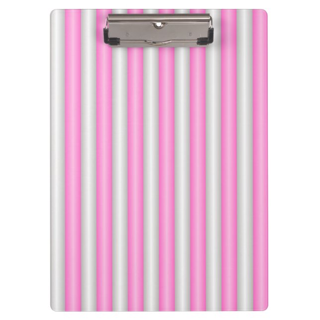 Moderne Neon-Pink-Streifen mit 3D-Effekt Klemmbrett (Vorderseite)