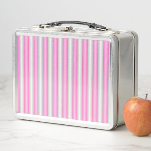 Moderne Neon-Pink-Streifen mit 3D-Effekt Metall Brotdose