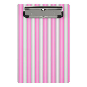Moderne Neon-Pink-Streifen mit 3D-Effekt Mini Klemmbrett