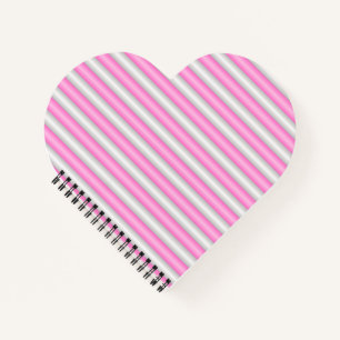 Moderne Neon-Pink-Streifen mit 3D-Effekt Notizbuch